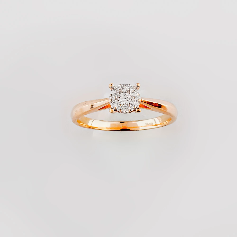 Кольцо с бриллиантом из красного золота 585 пробы