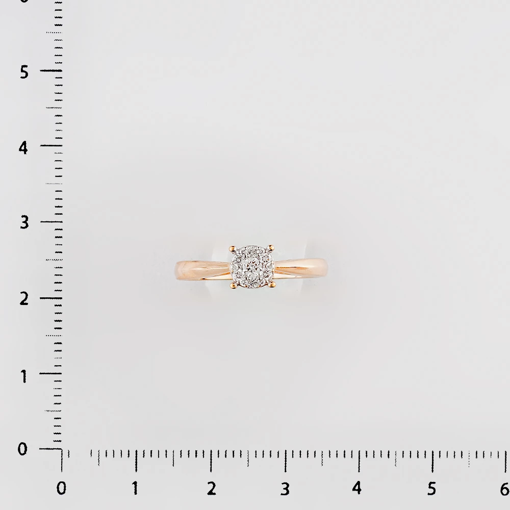 Кольцо с бриллиантом из красного золота 585 пробы