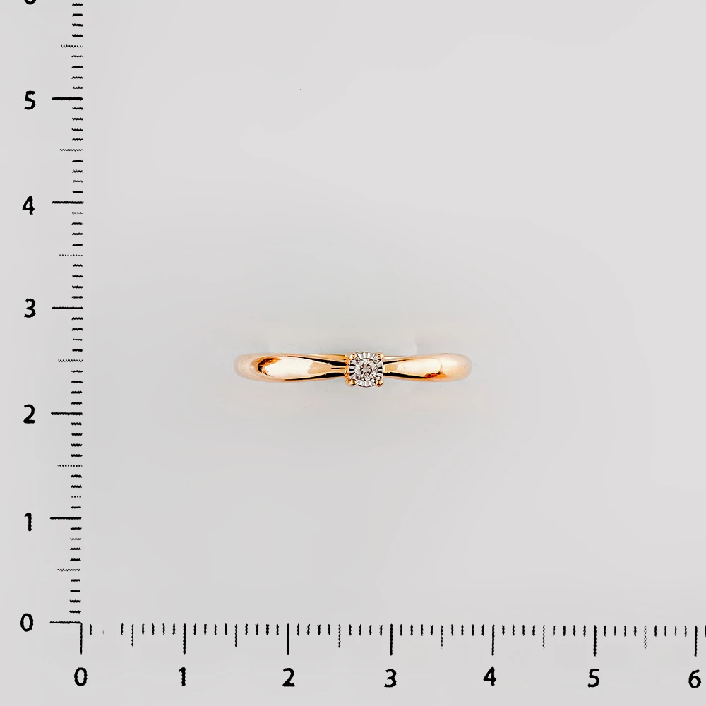 Кольцо с бриллиантом из красного золота 585 пробы