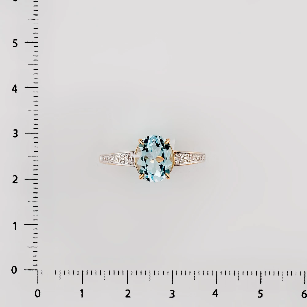 Кольцо с топазом из красного золота 585 пробы