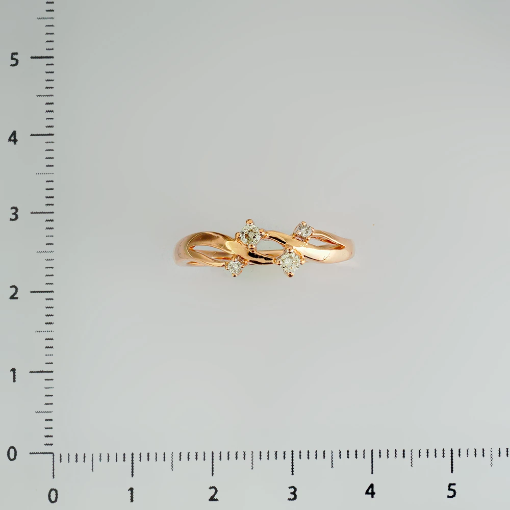 Кольцо с бриллиантом из красного золота 585 пробы