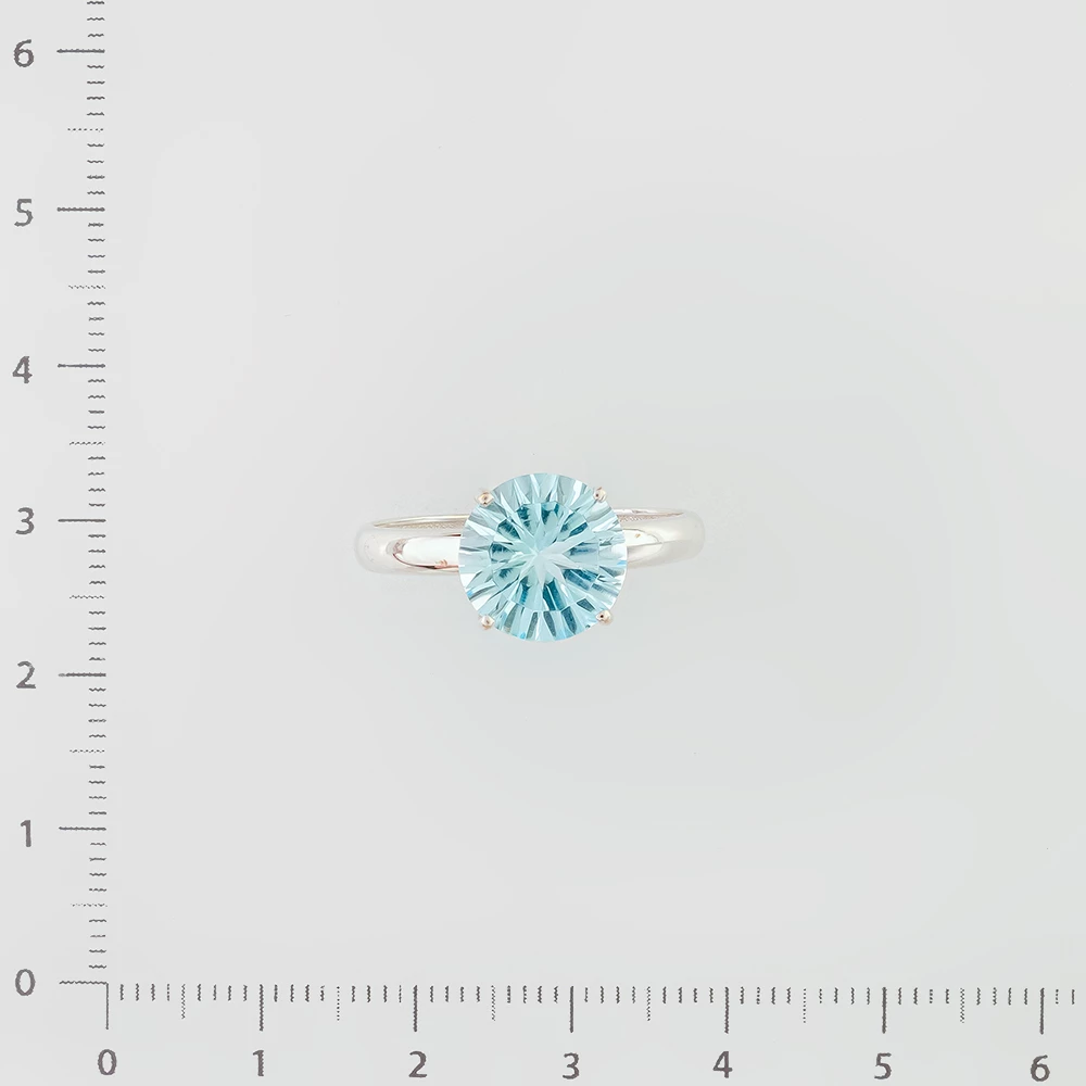 Кольцо с топазом из белого золота 585 пробы