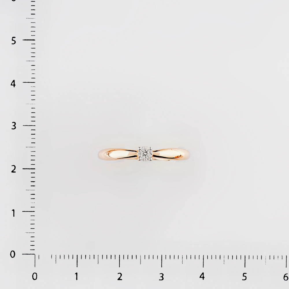 Кольцо с бриллиантом из красного золота 585 пробы