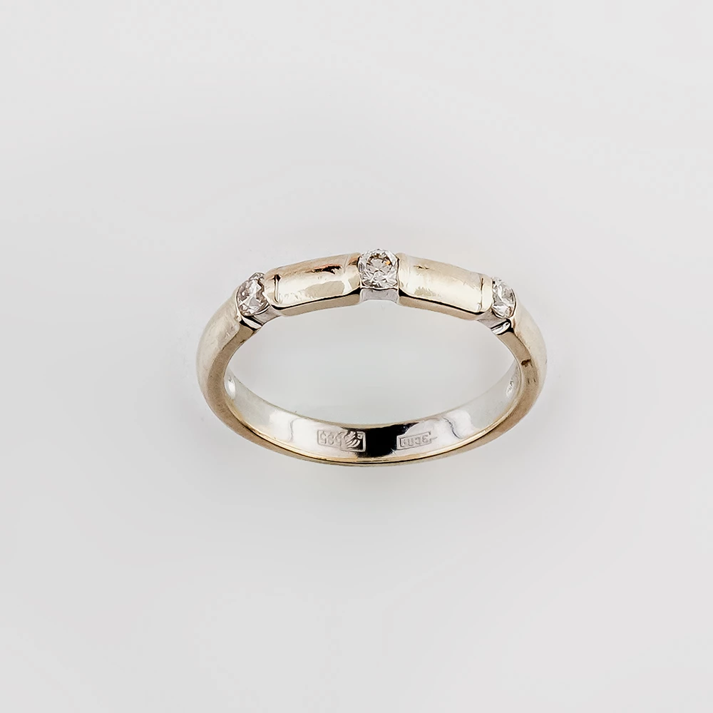 Кольцо с бриллиантом из белого золота 585 пробы