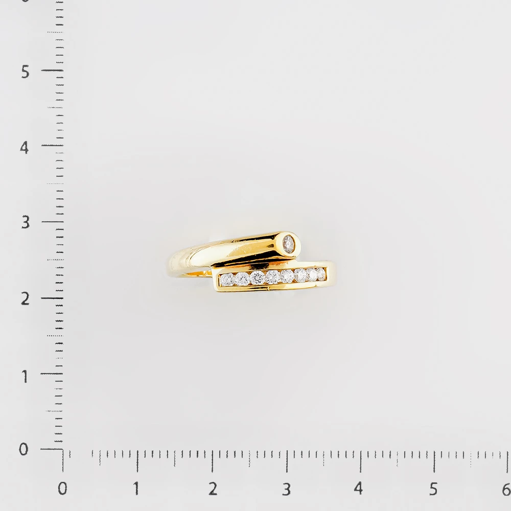 Кольцо с фианитом из желтого золота 585 пробы