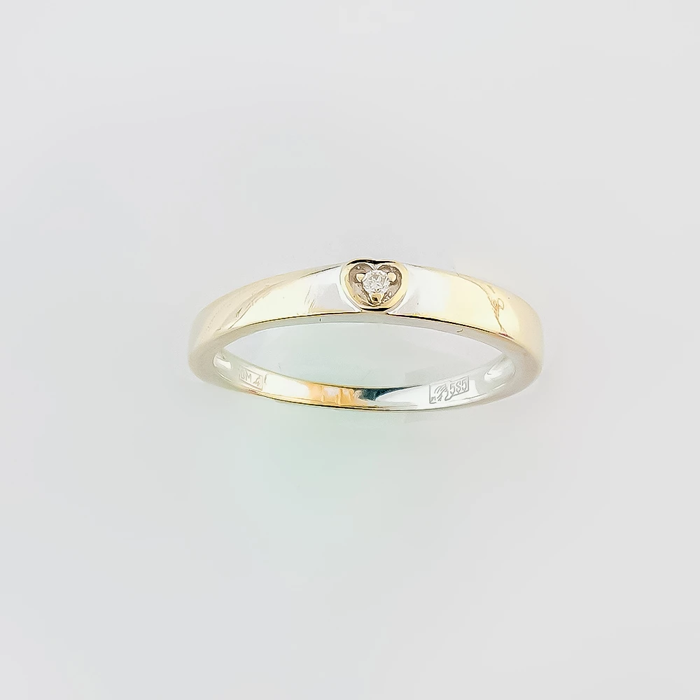 Кольцо с бриллиантом из белого золота 585 пробы