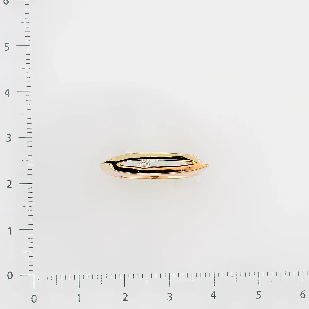 Кольцо с бриллиантом из красного золота 585 пробы