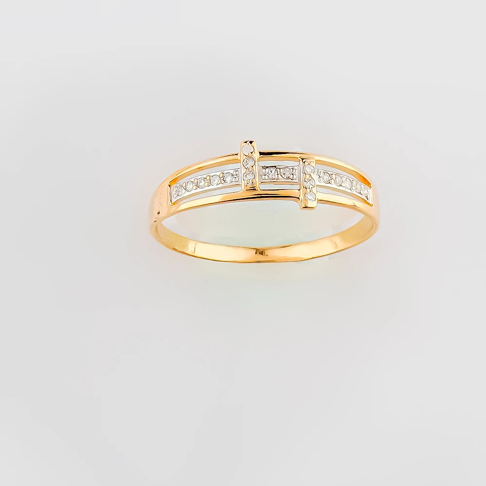 Кольцо с бриллиантом из красного золота 585 пробы