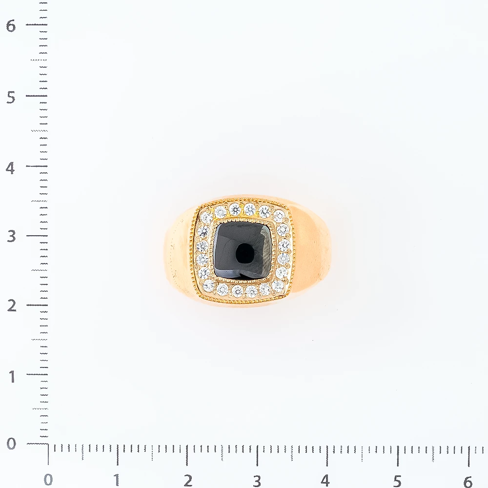 Кольцо с ониксом из красного золота 585 пробы