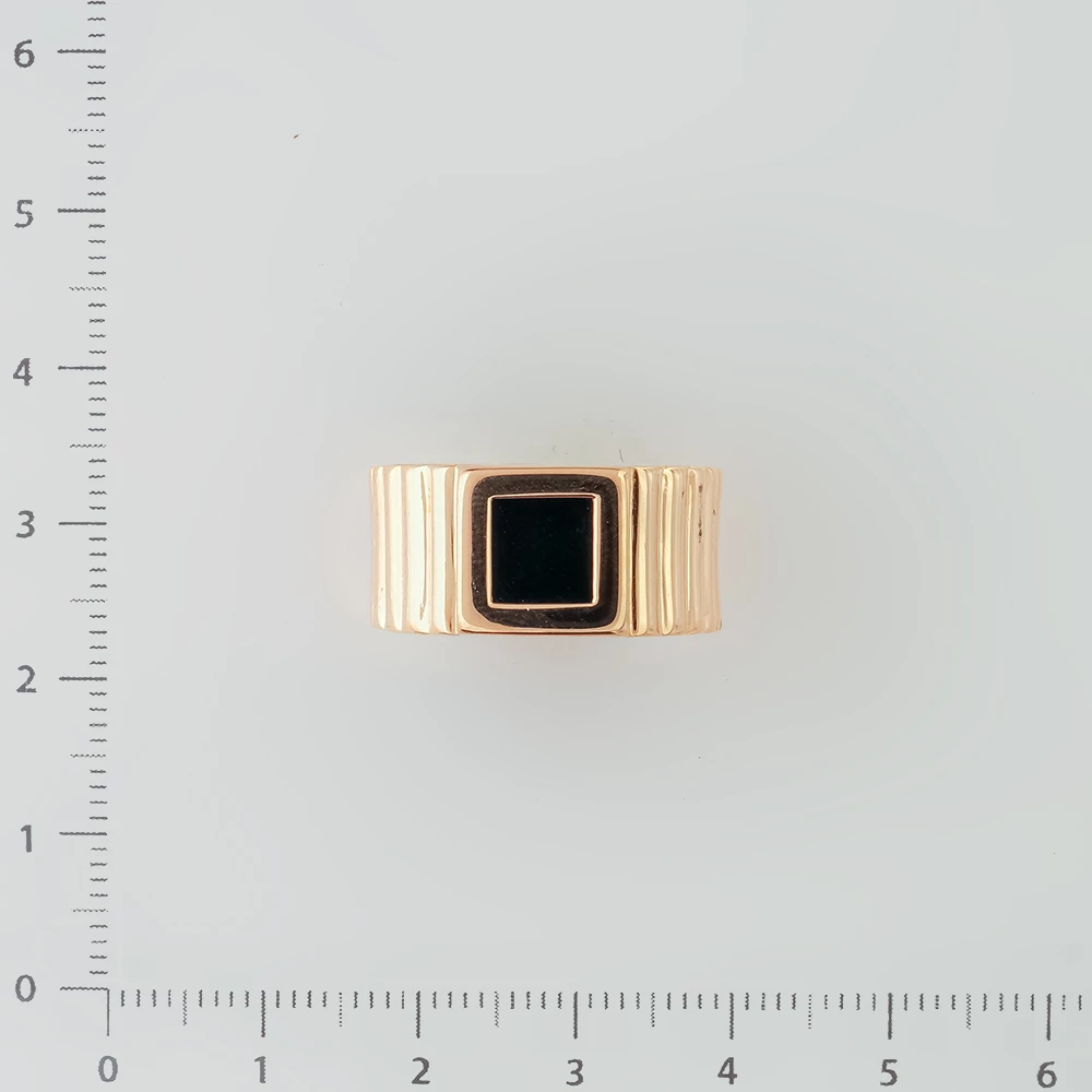 Кольцо с ониксом из красного золота 585 пробы