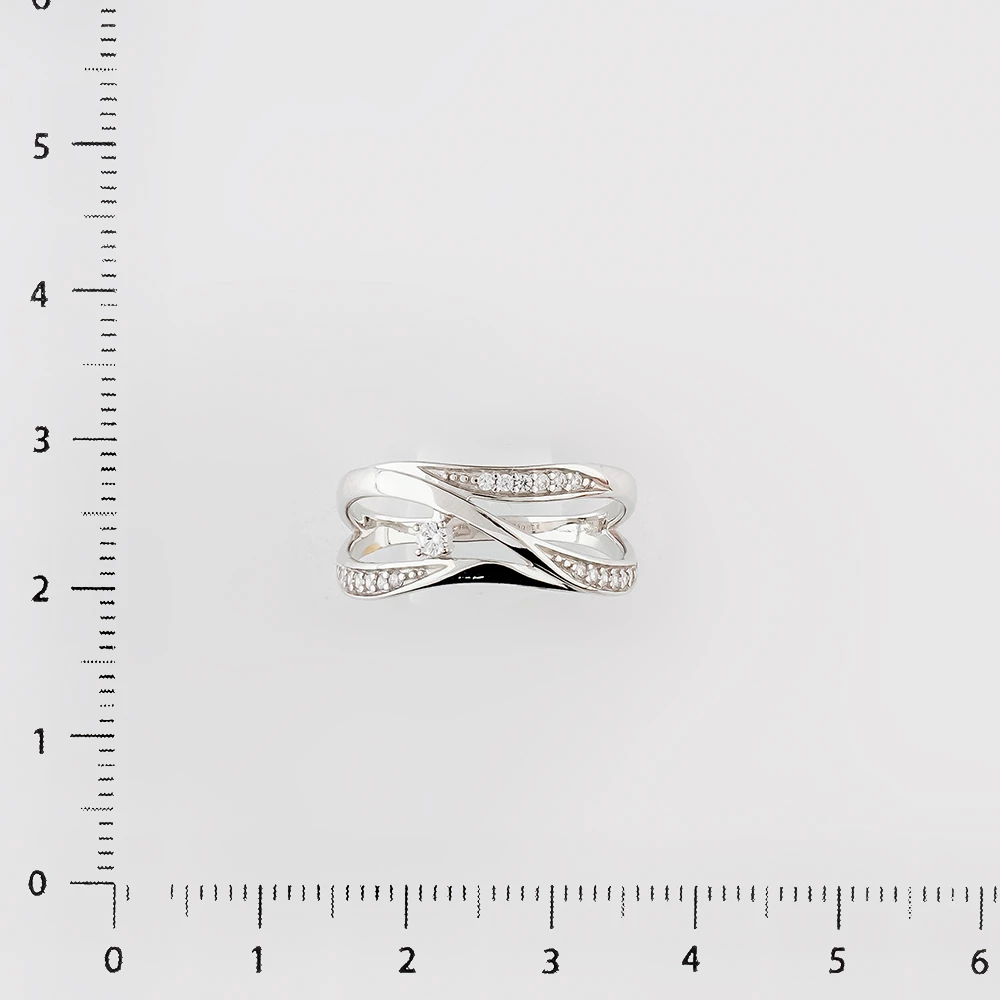 Кольцо с фианитом из белого золота 585 пробы