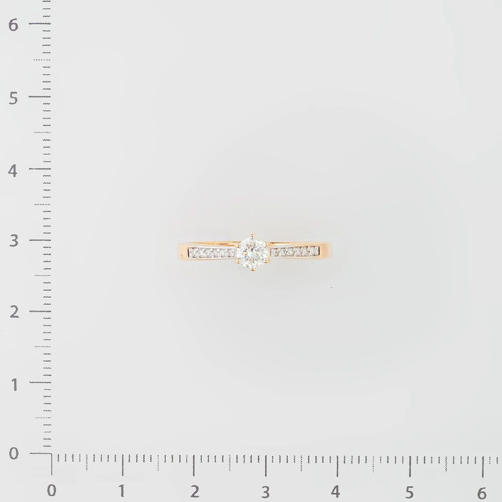 Кольцо с бриллиантом из красного золота 585 пробы