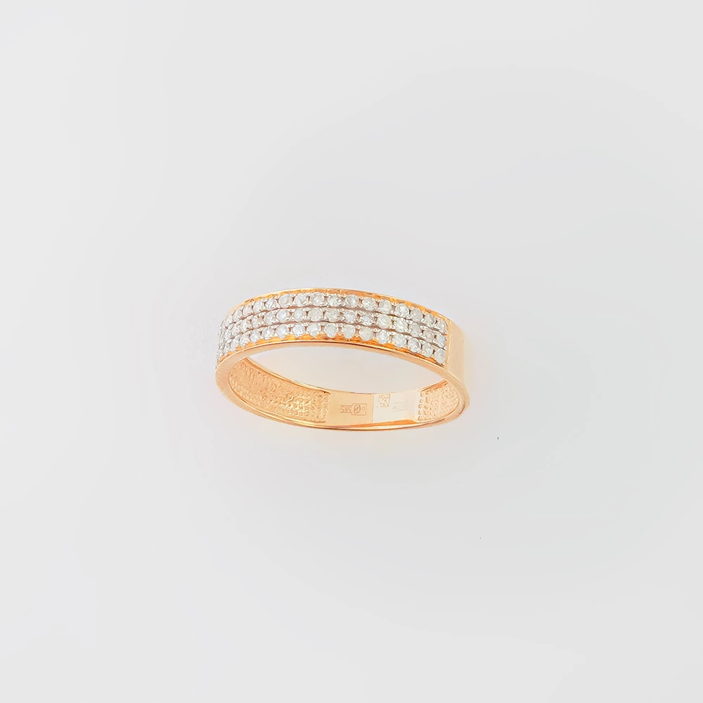 Кольцо с бриллиантом из красного золота 585 пробы