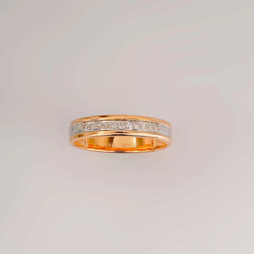 Кольцо с бриллиантом из красного золота 585 пробы