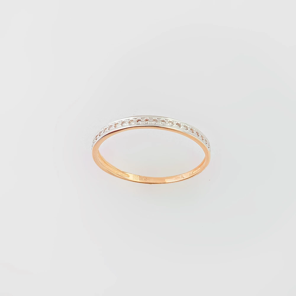 Кольцо с бриллиантом из красного золота 585 пробы