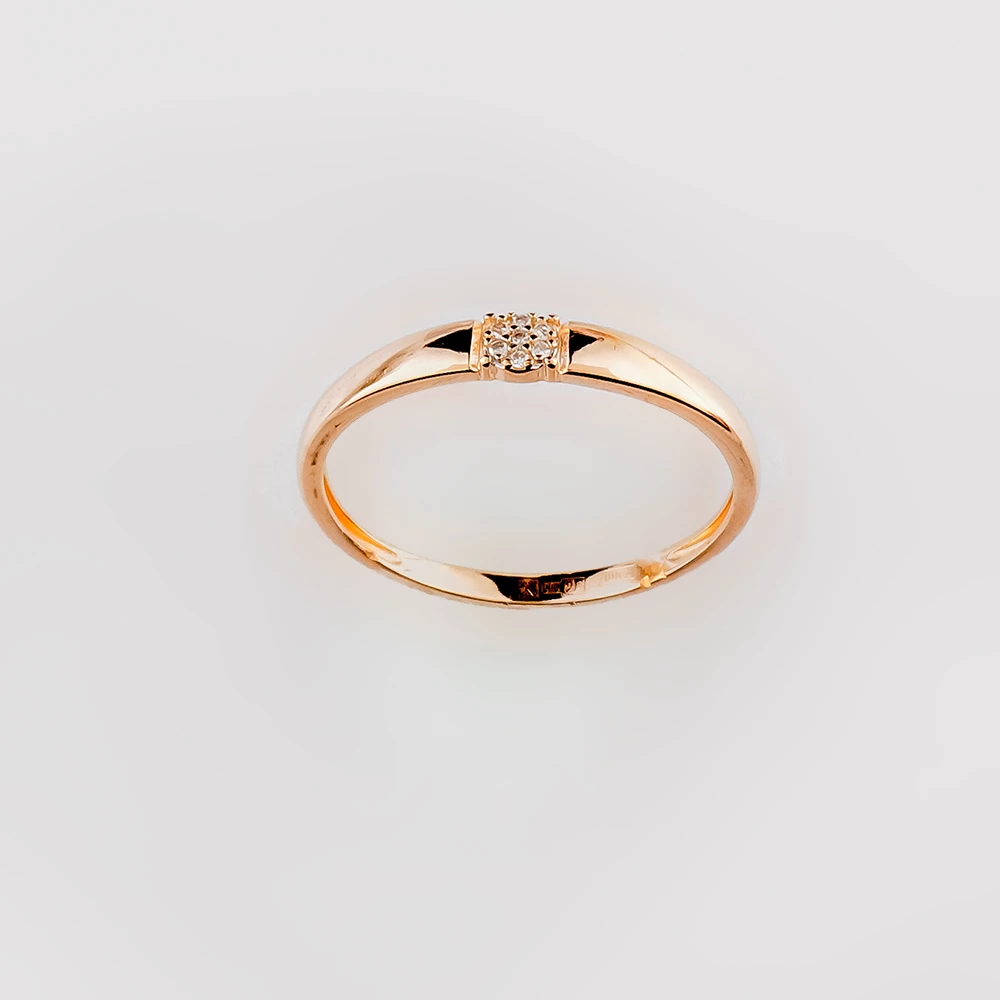 Кольцо с бриллиантом из красного золота 585 пробы