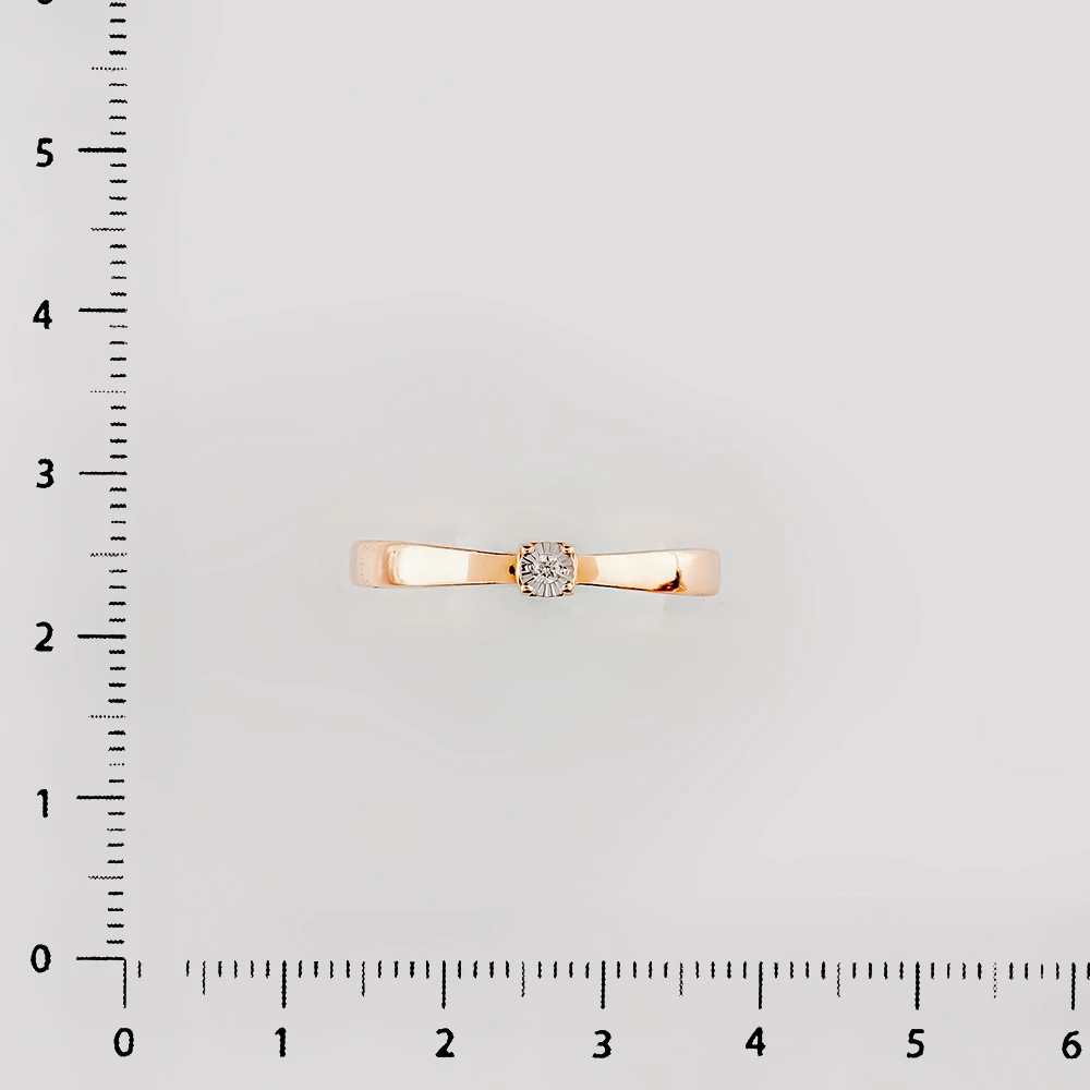 Кольцо с бриллиантом из красного золота 585 пробы