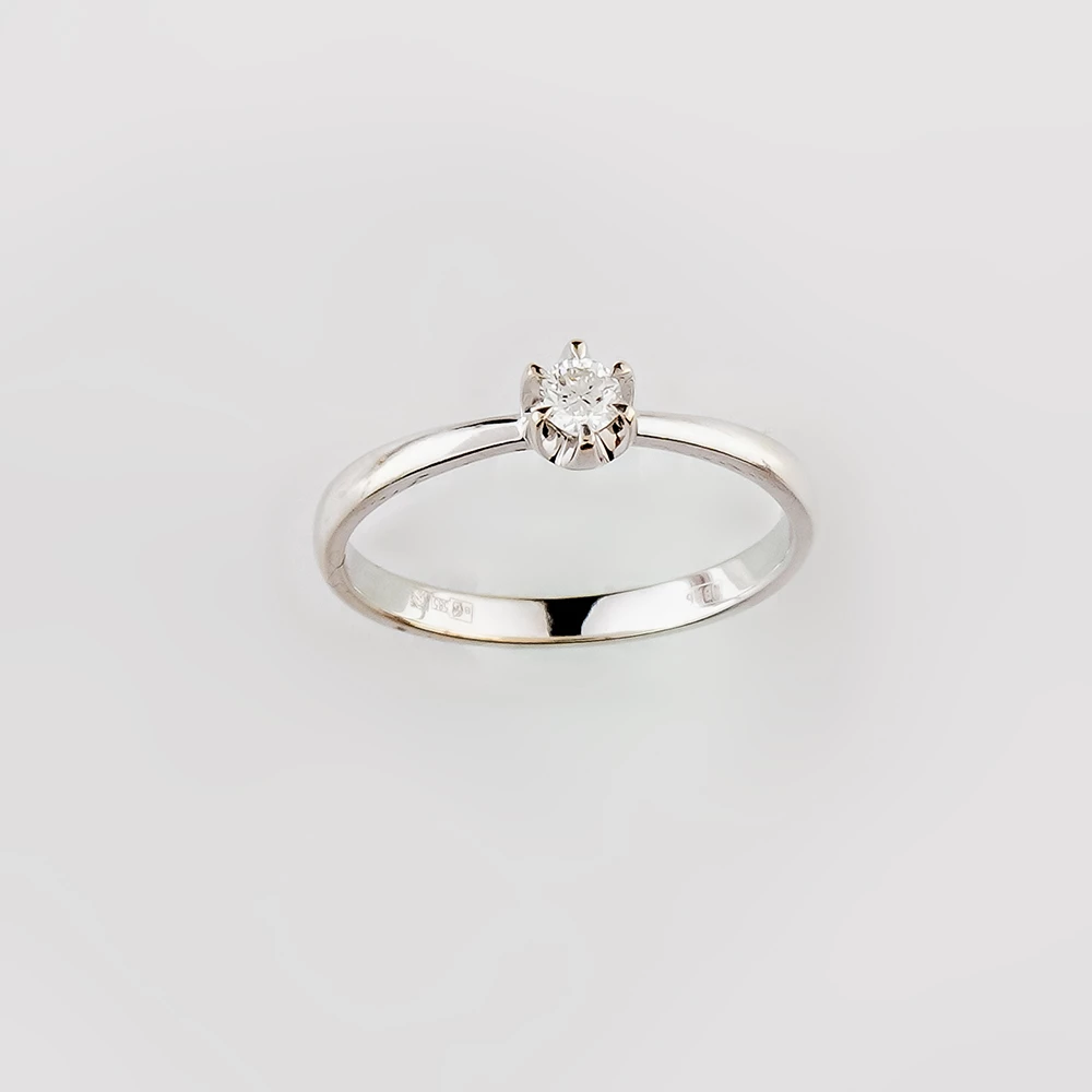 Кольцо с бриллиантом из белого золота 585 пробы