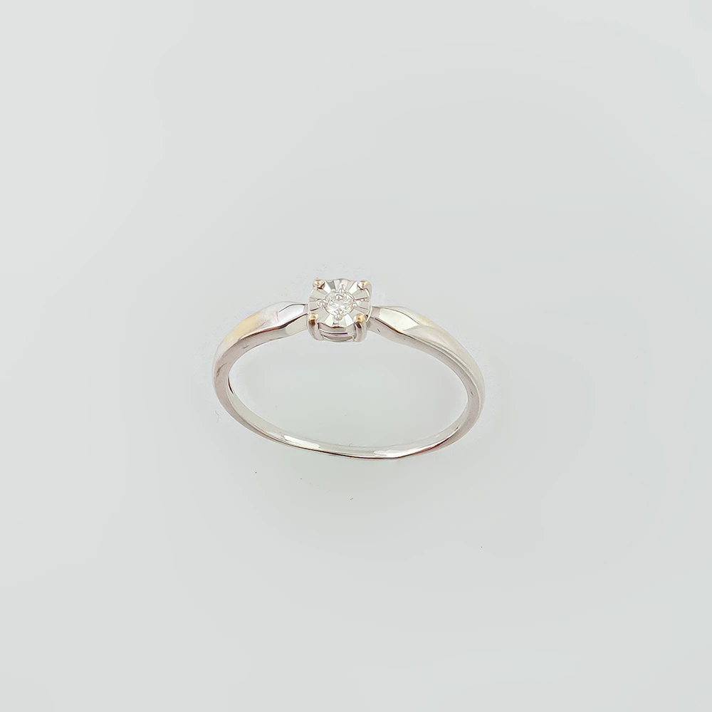 Кольцо с бриллиантом из белого золота 585 пробы