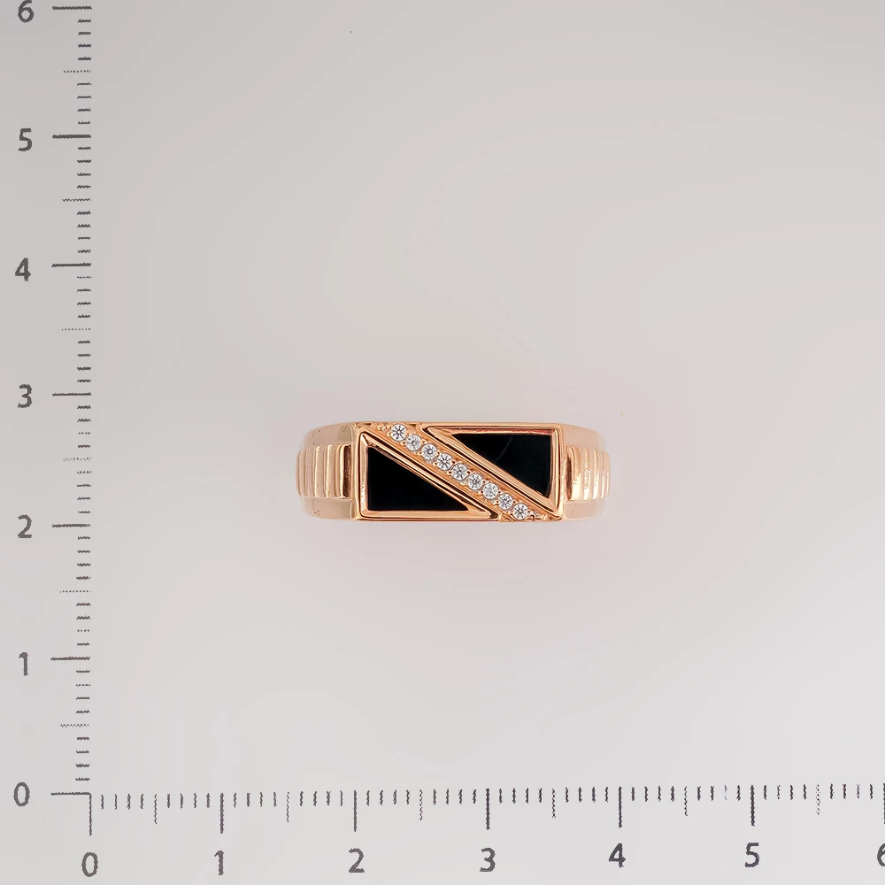 Кольцо с фианитом из красного золота 375 пробы