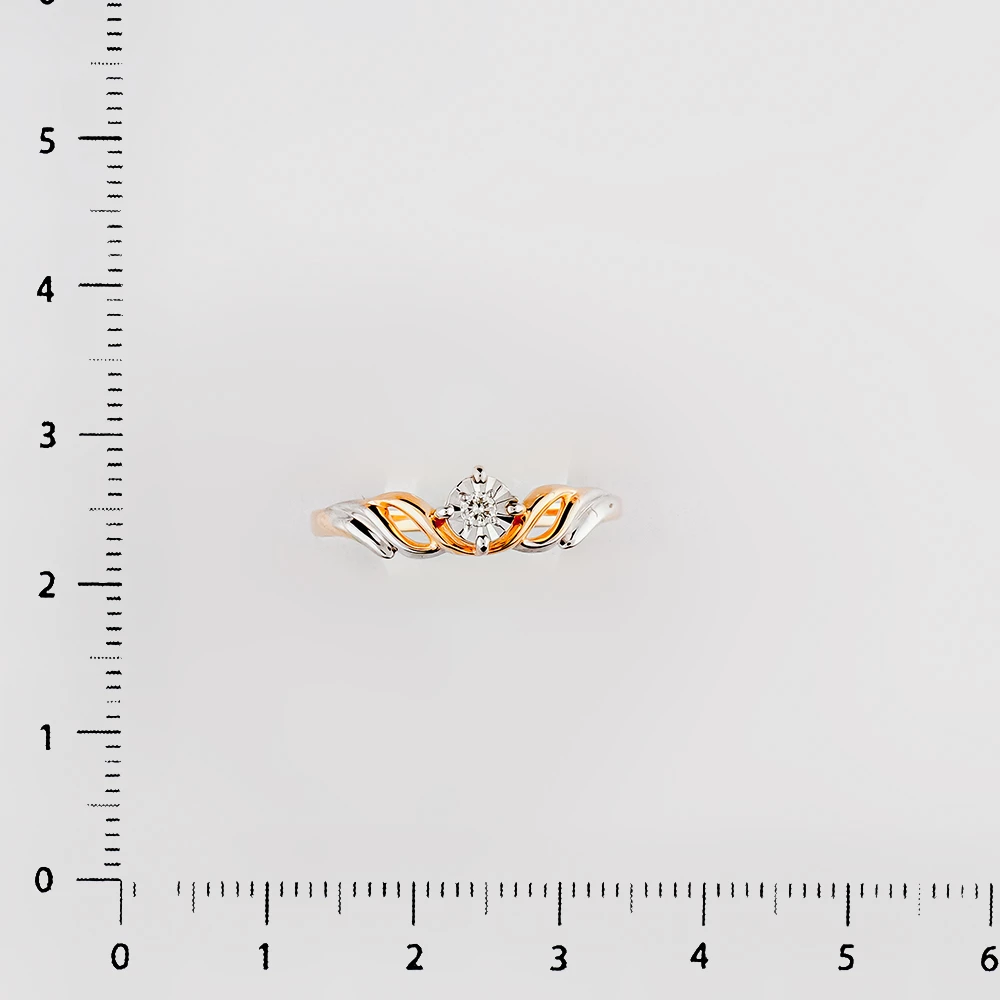 Кольцо с бриллиантом из красного золота 585 пробы