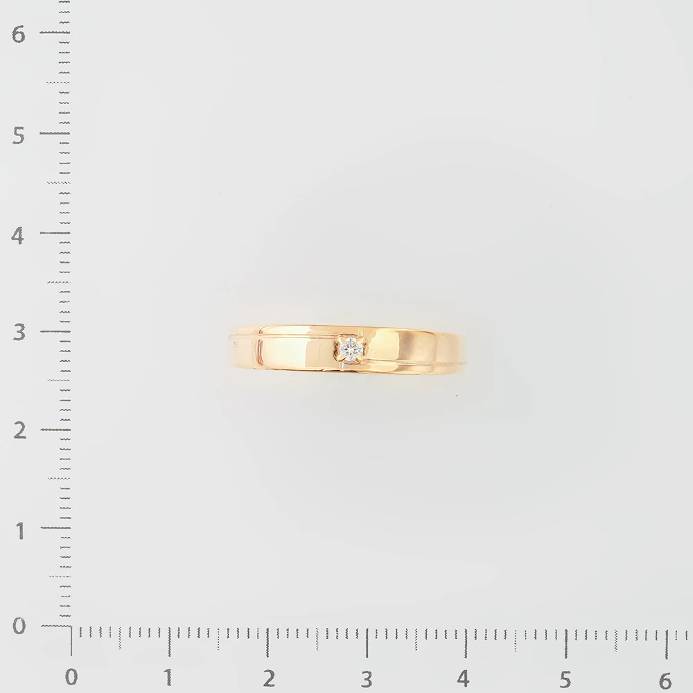 Кольцо с бриллиантом из красного золота 585 пробы