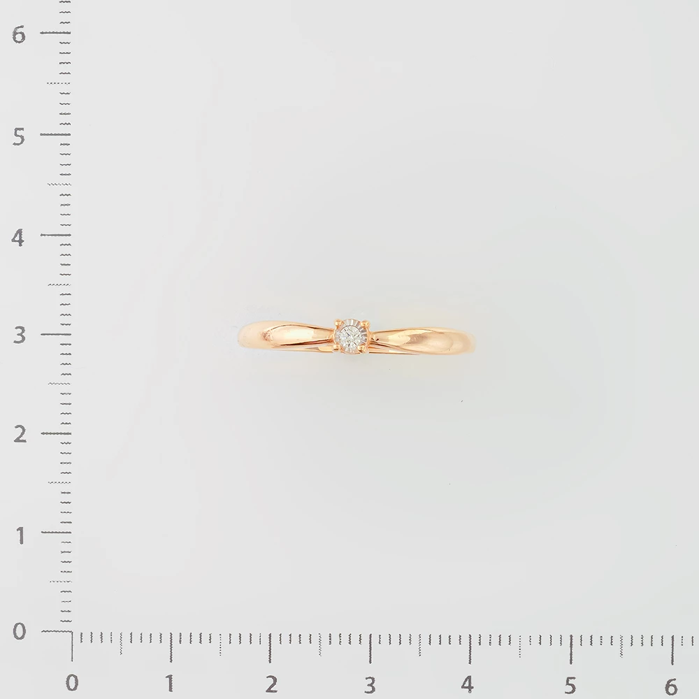 Кольцо с бриллиантом из красного золота 585 пробы