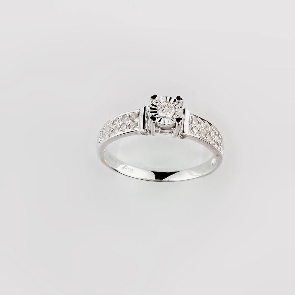 Кольцо с бриллиантом из белого золота 585 пробы