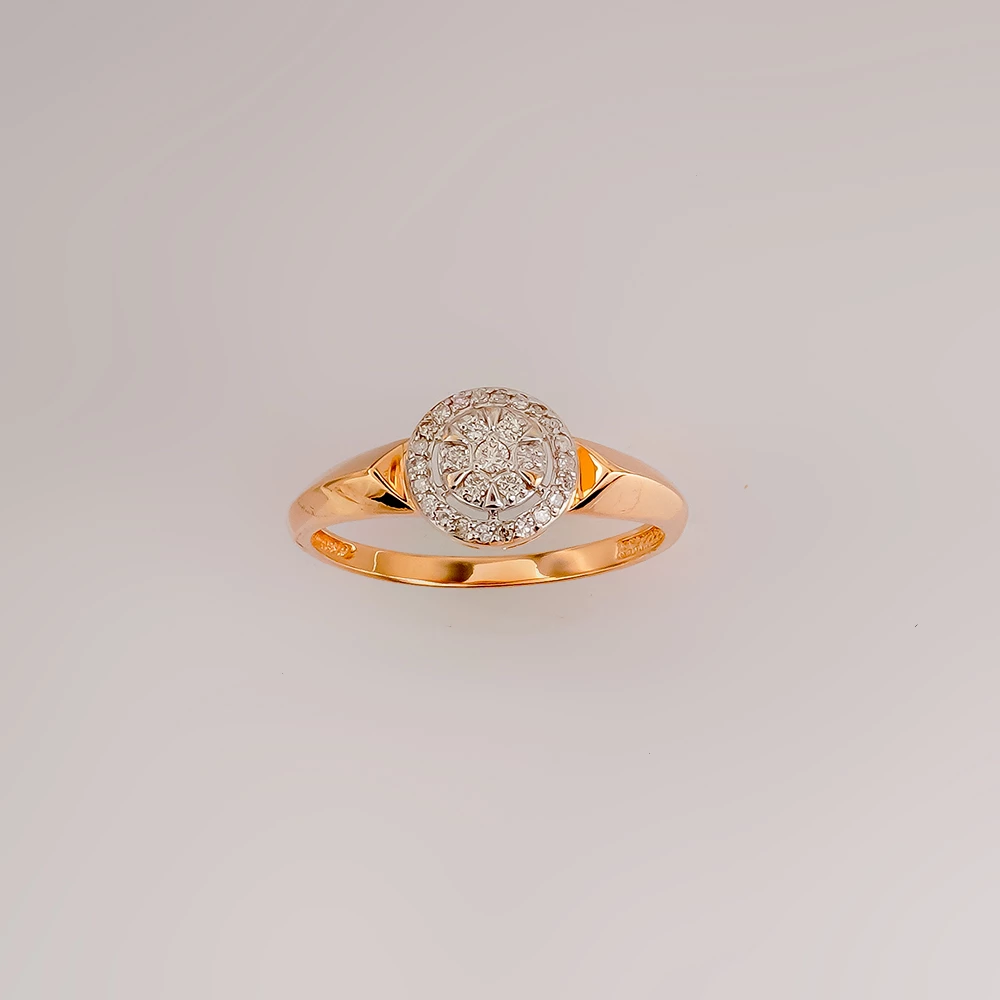 Кольцо с бриллиантом из красного золота 585 пробы