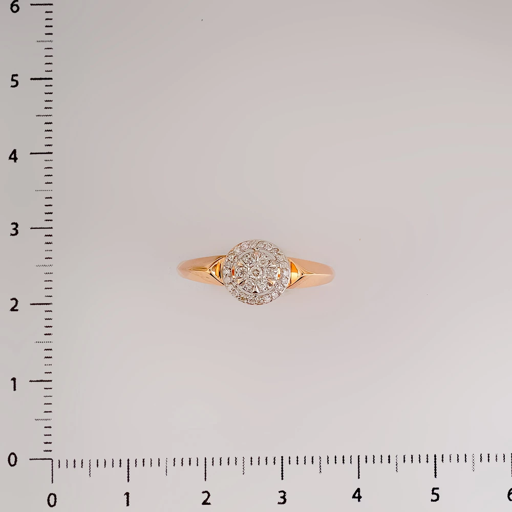 Кольцо с бриллиантом из красного золота 585 пробы