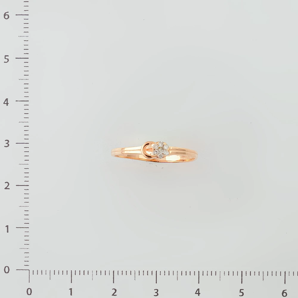 Кольцо с бриллиантом из красного золота 585 пробы