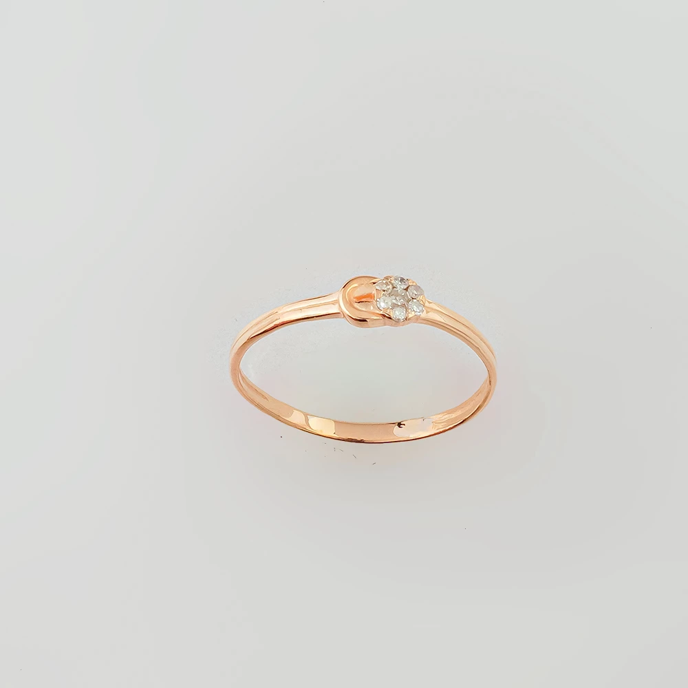 Кольцо с бриллиантом из красного золота 585 пробы