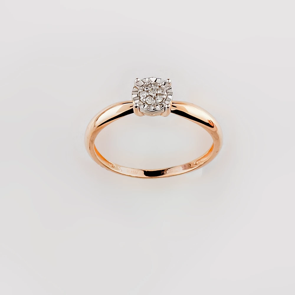 Кольцо с бриллиантом из красного золота 585 пробы