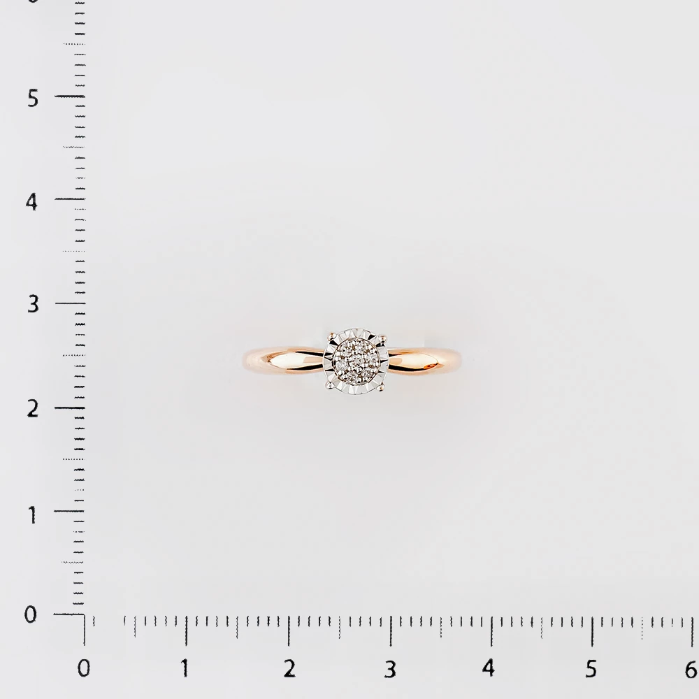 Кольцо с бриллиантом из красного золота 585 пробы