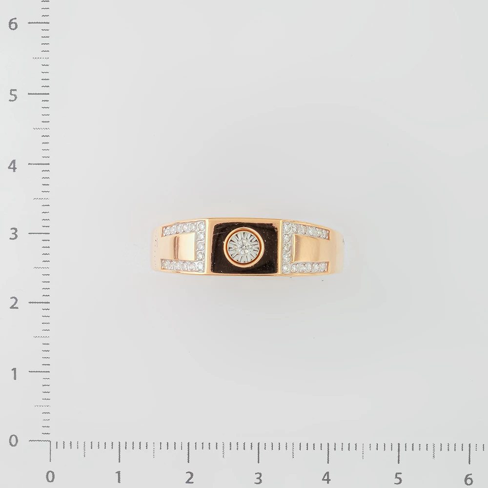 Кольцо с бриллиантом из красного золота 585 пробы