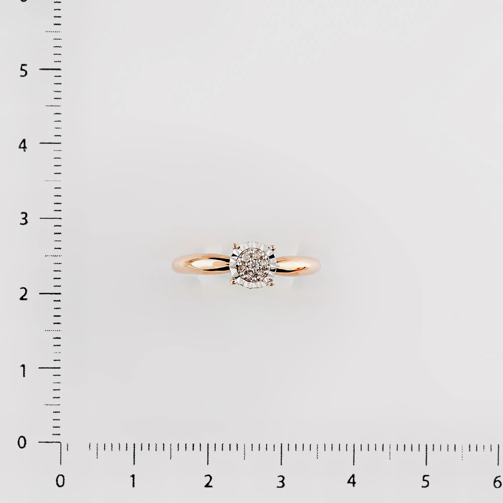 Кольцо с бриллиантом из красного золота 585 пробы