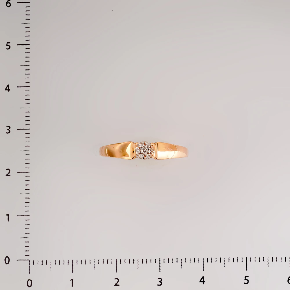 Кольцо с бриллиантом из красного золота 585 пробы