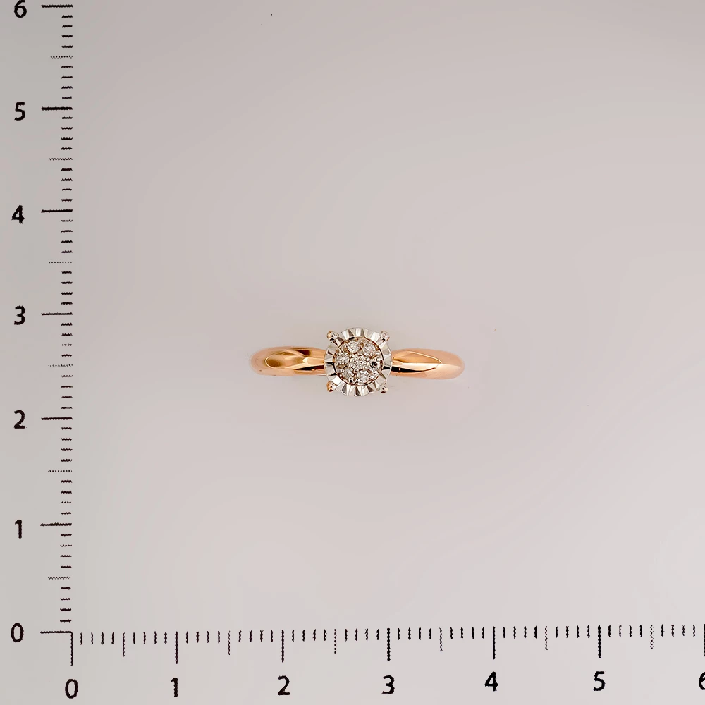 Кольцо с бриллиантом из красного золота 585 пробы