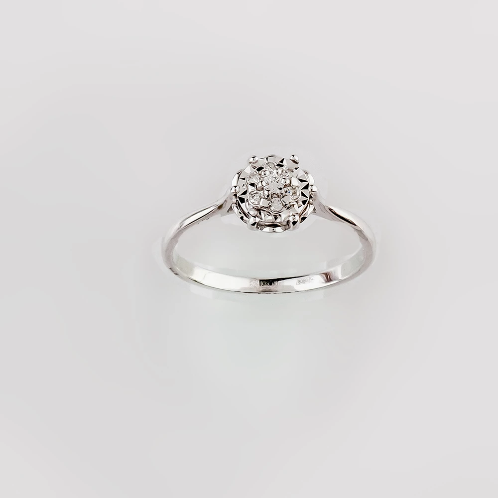 Кольцо с бриллиантом из белого золота 585 пробы