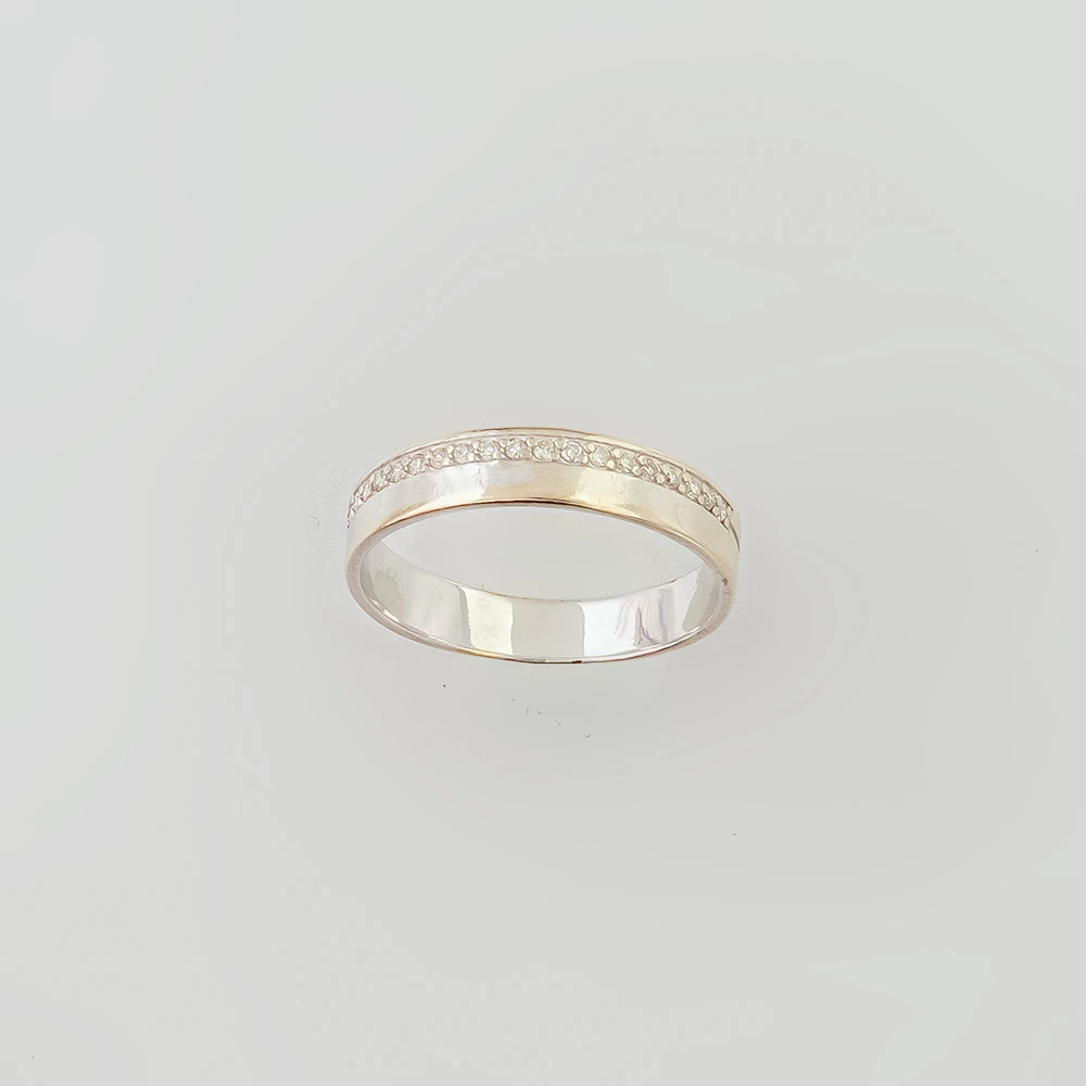 Кольцо с бриллиантом из белого золота 585 пробы