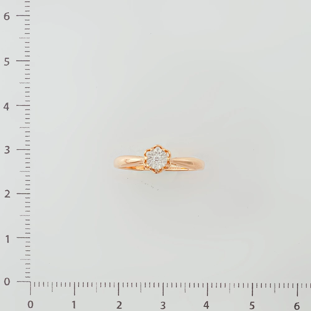 Кольцо с бриллиантом из красного золота 585 пробы