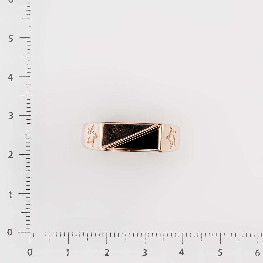 Кольцо с фианитом из красного золота 585 пробы