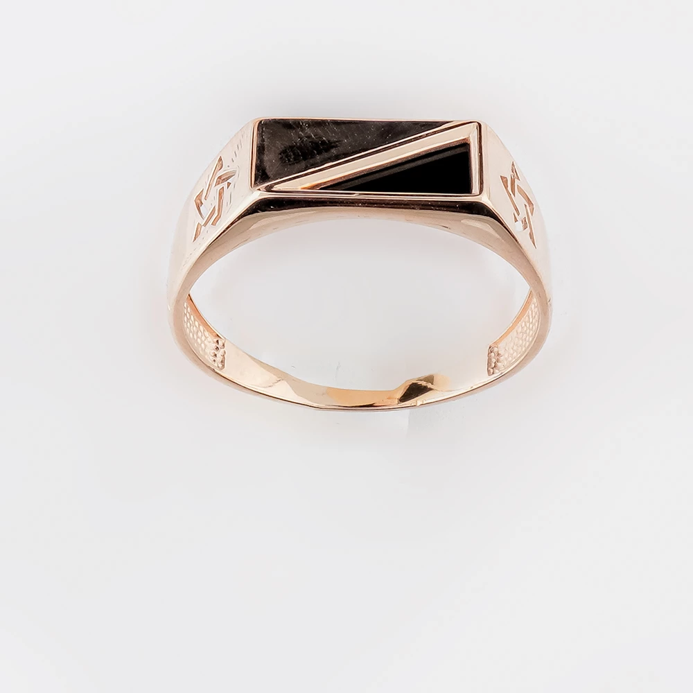 Кольцо с фианитом из красного золота 585 пробы