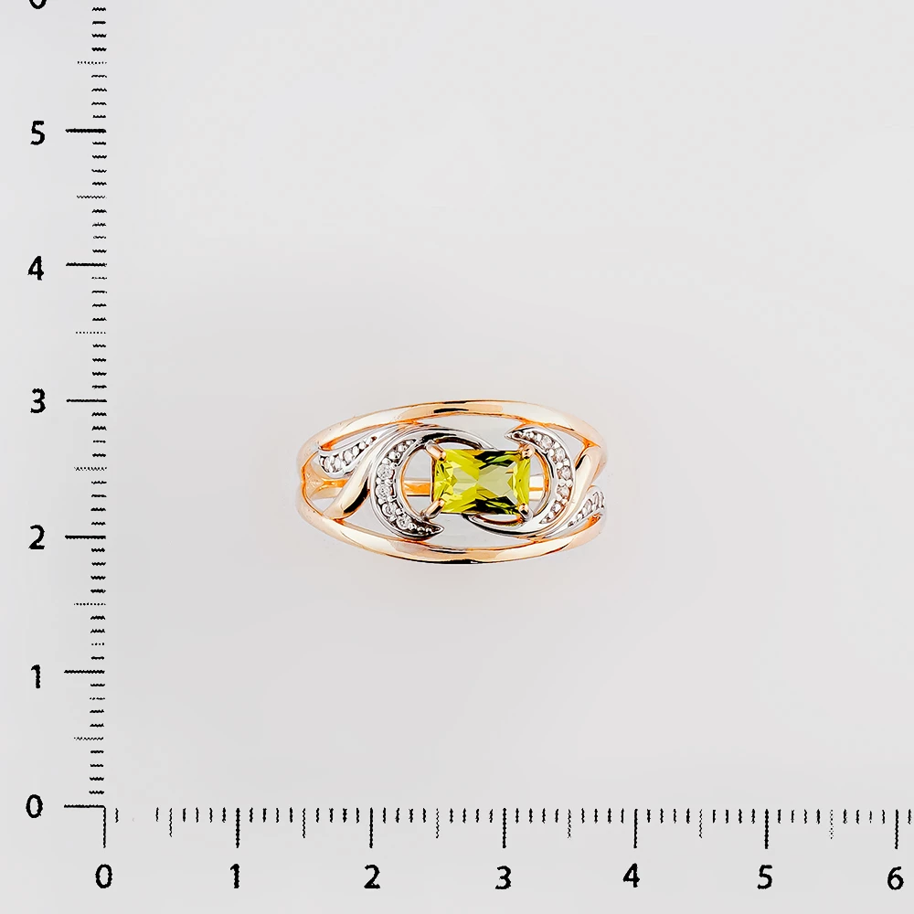 Кольцо с хризолитом из красного золота 585 пробы