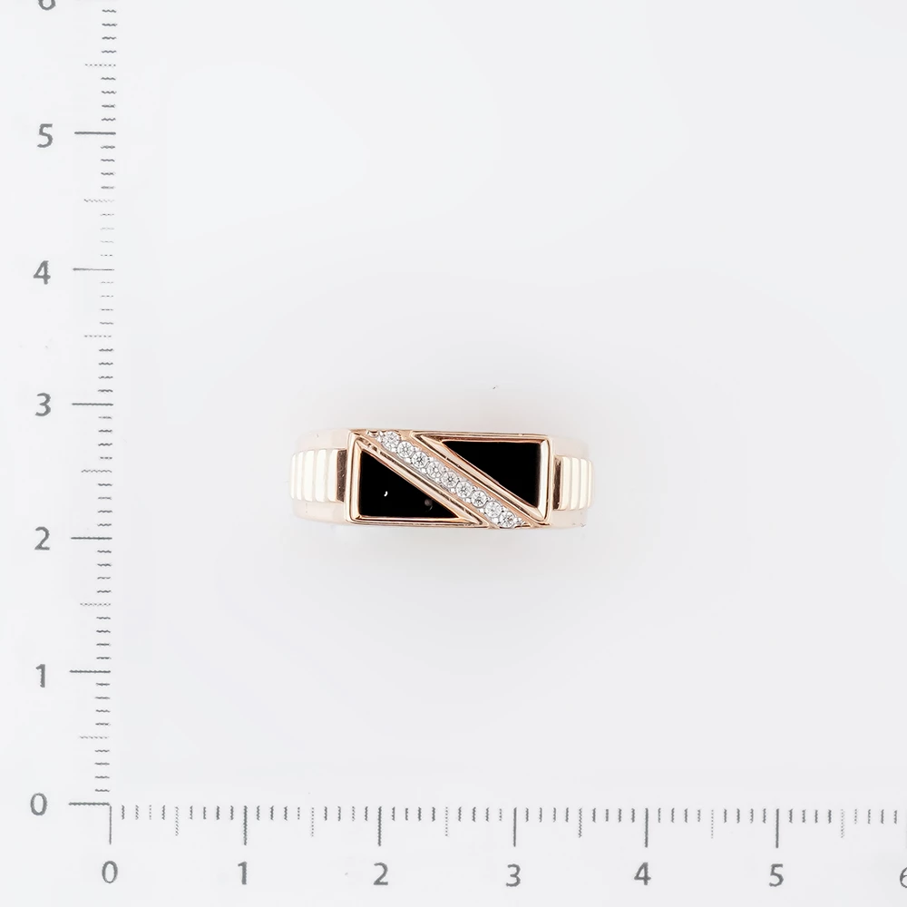 Кольцо с фианитом из красного золота 375 пробы