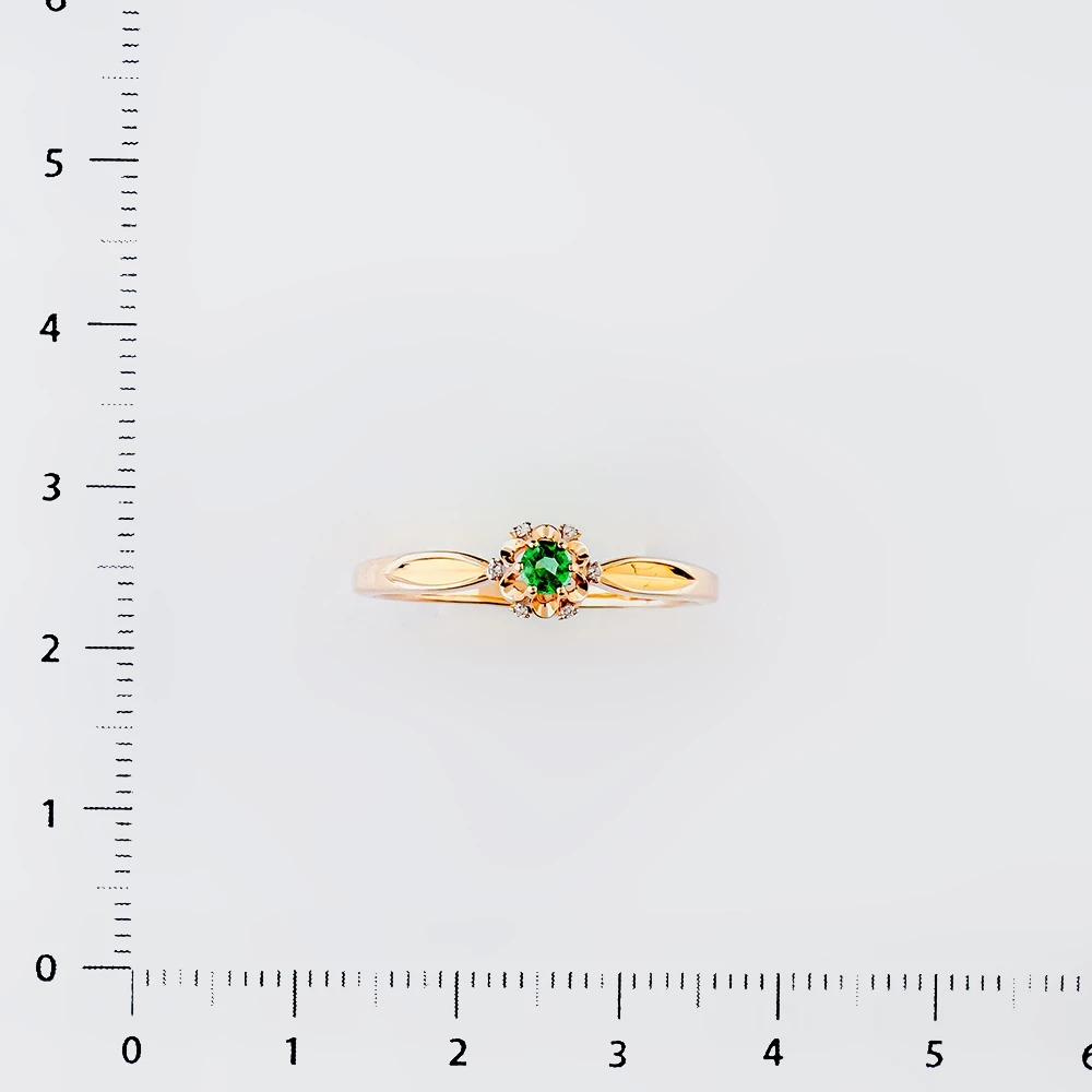 Кольцо с изумрудом из красного золота 585 пробы