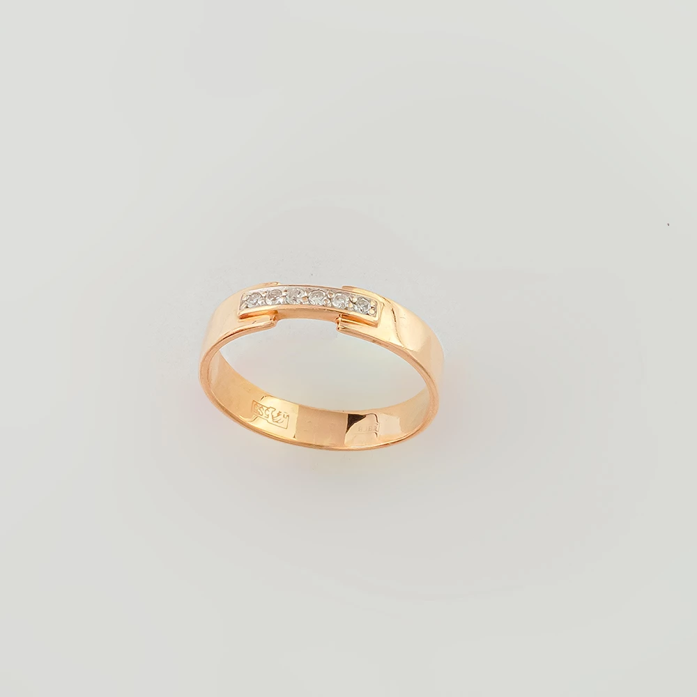 Кольцо с бриллиантом из красного золота 585 пробы