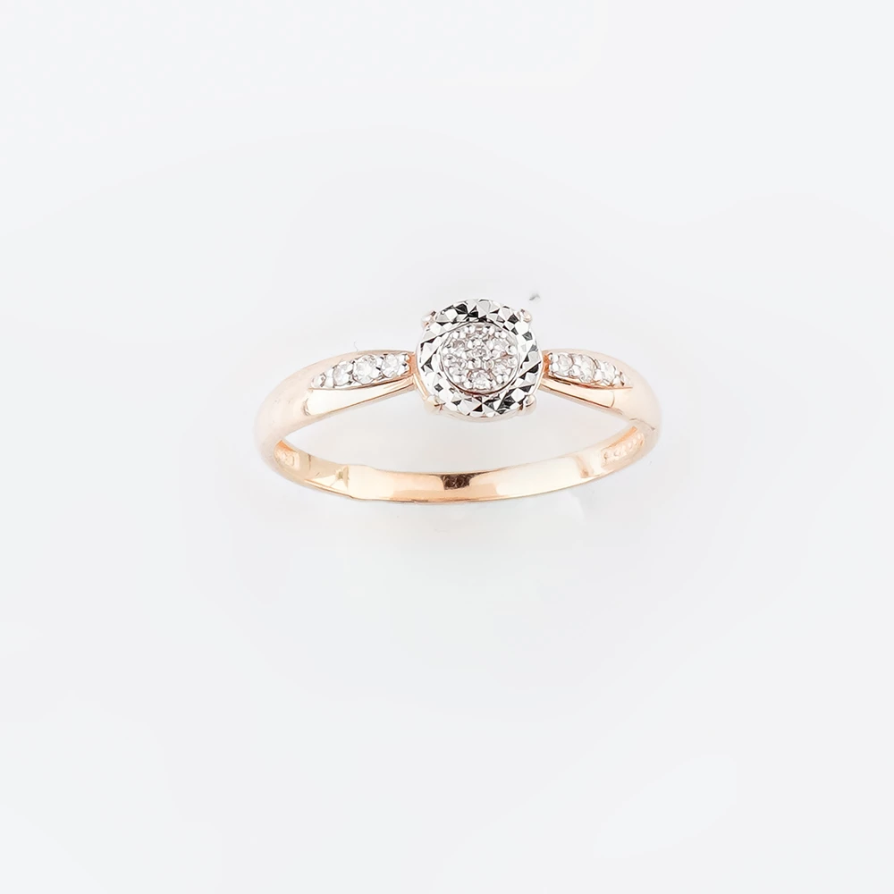 Кольцо с бриллиантом из красного золота 585 пробы