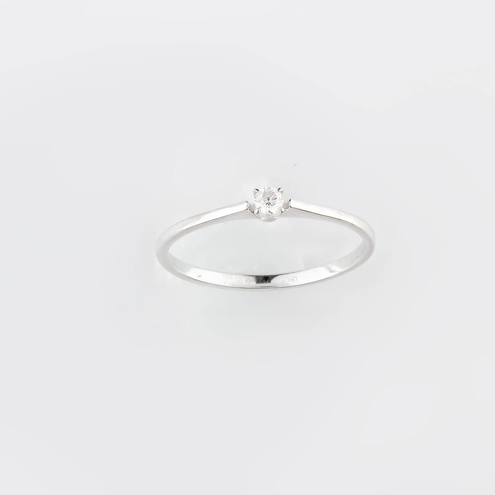 Кольцо с бриллиантом из белого золота 585 пробы