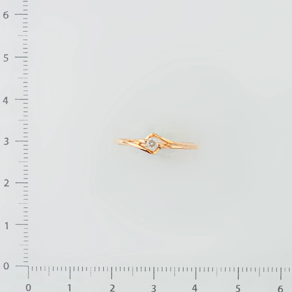 Кольцо с бриллиантом из красного золота 585 пробы